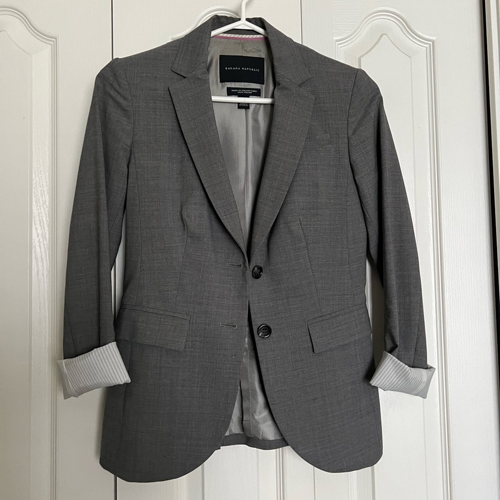 Banana Republic grey wool blazer